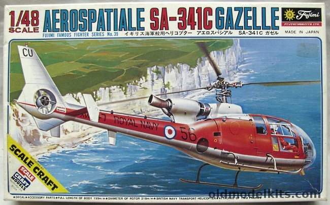 Fujimi 1/48 Aerospatiale SA-341C Gazelle - Royal Navy, 5A39 plastic model kit
